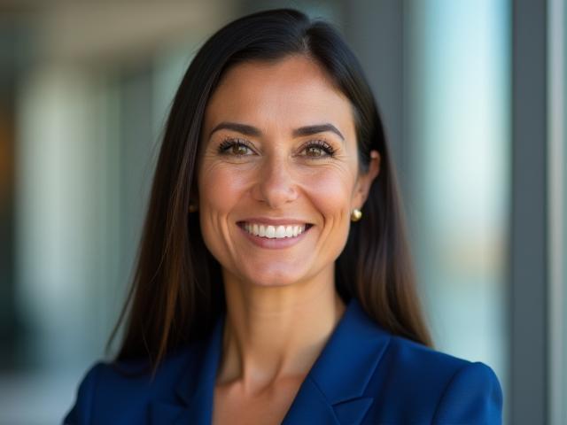 Retrato de Ana López, asesora financiera con mirada profesional